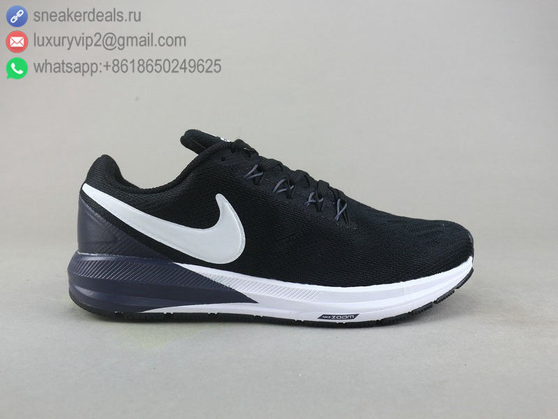 NIKE AIR ZOOM STRUCTURE 22 BLACK WHITE NAVY MEN RUNNING SHOES